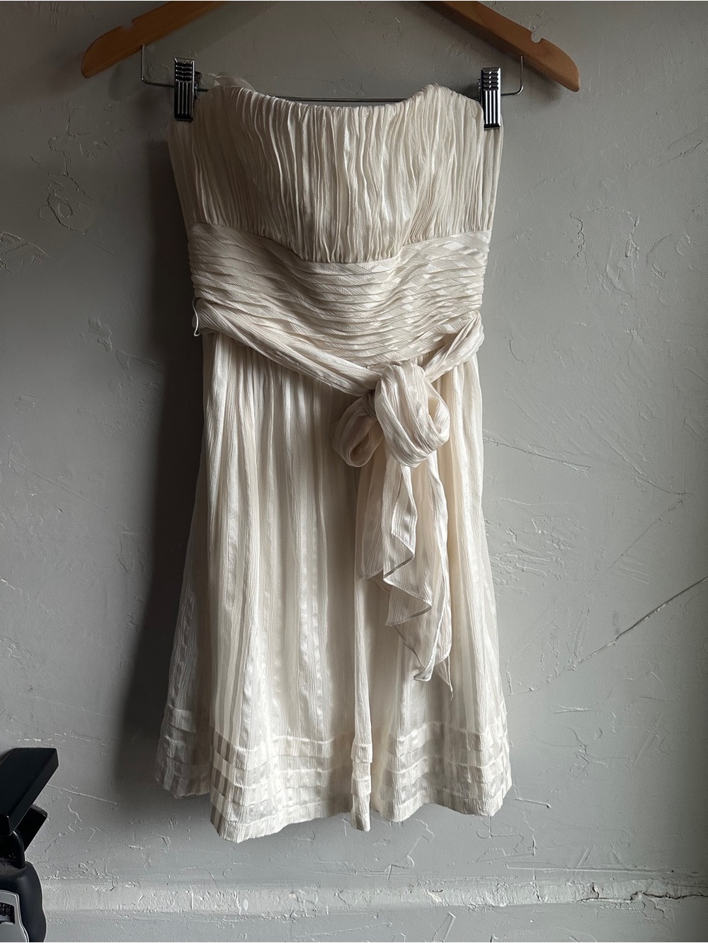 BCBG Max Azria Ivory Silk Ethereal Coquette Fairycore Goddess Sash Dress 4